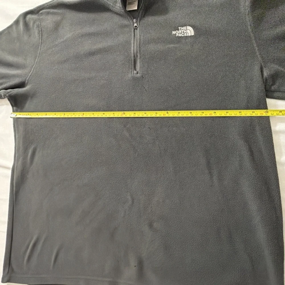 The North Face Men's Quarter Zip Smokey Grey XL Warm Fleece Cap Rock Texture Gym